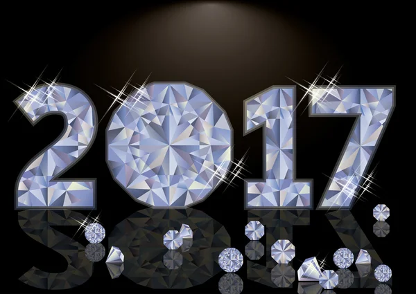 Diamante Feliz Año Nuevo 2017, ilustración vectorial — Archivo Imágenes Vectoriales