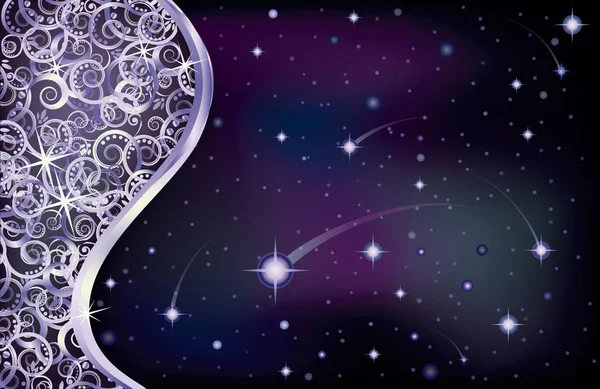 Праздники обои со звёздным ночным небом, векторная иллюстрация — стоковый вектор