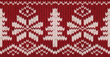 Örme yeni yıl desenle xmas ağacı ve kar taneleri, vektör çizim