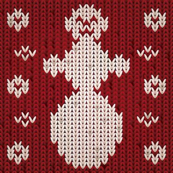 Bonhomme de neige tricoté de Noël, illustration vectorielle — Image vectorielle
