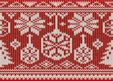 Mutlu kış örme süslü, Dikişsiz desen, vektör çizim