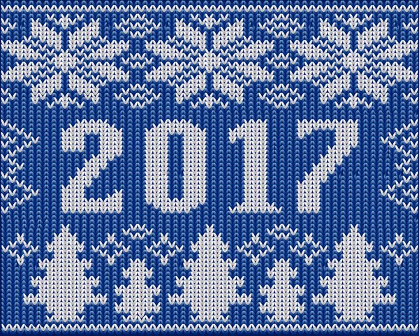 Frammento di vacanze di Natale con 2017 Capodanno maglia texture, illustrazione vettoriale — Vettoriale Stock
