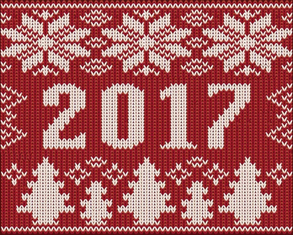 Рождественский джемпер с новогодней текстурой 2017 года, векторная иллюстрация — стоковый вектор