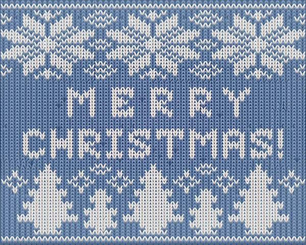 Merry Christmas holidays knitted wallpaper, vector illustration — Stock Vector