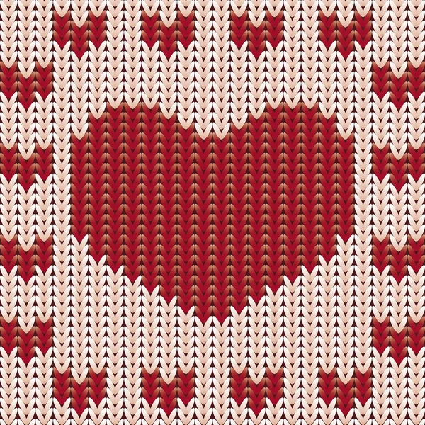 Вязаное сердце, валентинка. Векторная иллюстрация — стоковый вектор