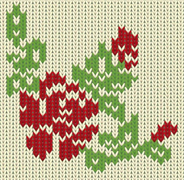 Knitting rose flower, vector illustration — Stock Vector