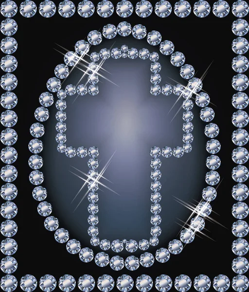 Feliz Pascua tarjeta de regalo de diamantes, vector de ilustración — Vector de stock
