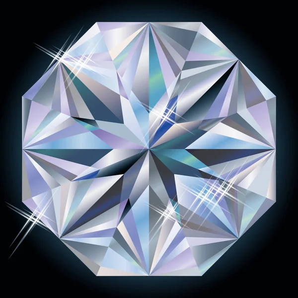 Pedra preciosa de diamante, ilustração vetorial — Vetor de Stock