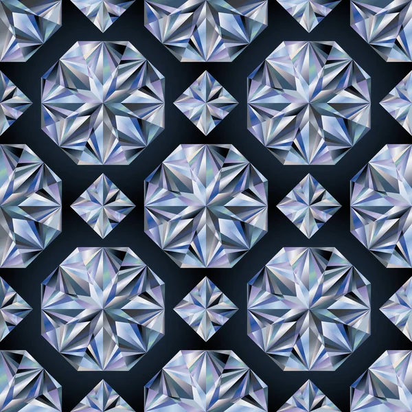 Diamant sten sömlös bakgrund, vektorillustration — Stock vektor