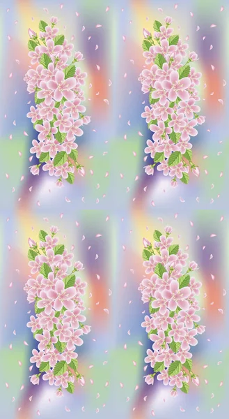 Wiosną sakura bezszwowe tapeta tekstura, ilustracji wektorowych — Wektor stockowy
