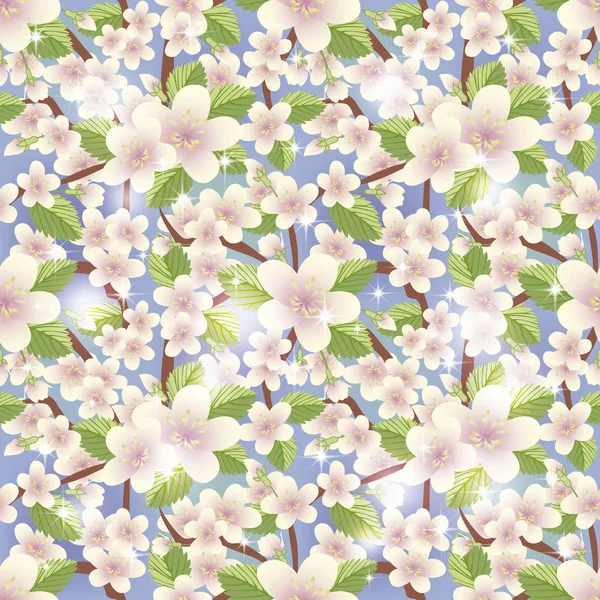 Lente bloemen sakura naadloze patroon, vectorillustratie — Stockvector