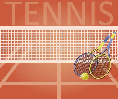 Tenis Kortu, vektör çizim