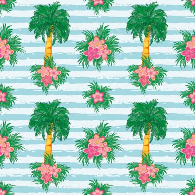 Palmiye ağacı seamless modeli, vektör çizim çiçek
