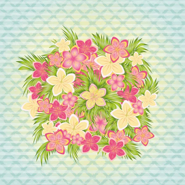 Sfondo floreale tropicale, illustrazione vettoriale — Vettoriale Stock