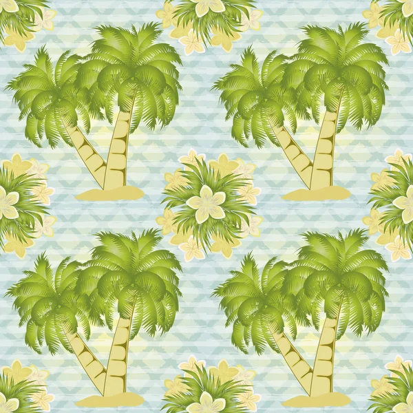 Palmera patrón sin costura, ilustración de vectores — Vector de stock