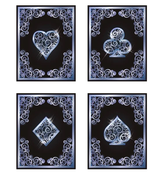 Symboles de cartes Casino Poker, illustration vectorielle — Image vectorielle
