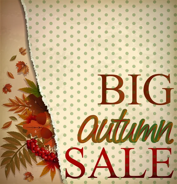 Big autumn sale wallpaper, vector illustration — Stock Vector