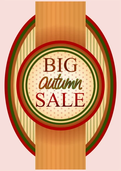 Big autumn sale invitation card, vector illustration — Stock Vector