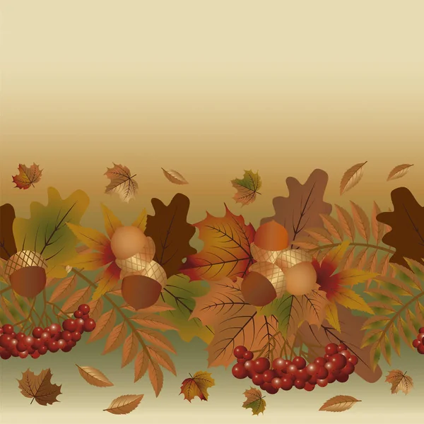 秋のシームレスなバナー、ベクトル イラスト — ストックベクタ