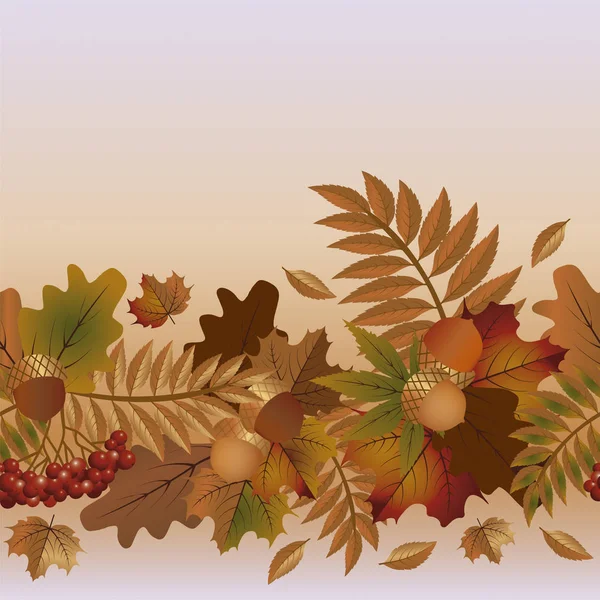 Podzimní bezešvé pozadí, vektorové ilustrace — Stockový vektor