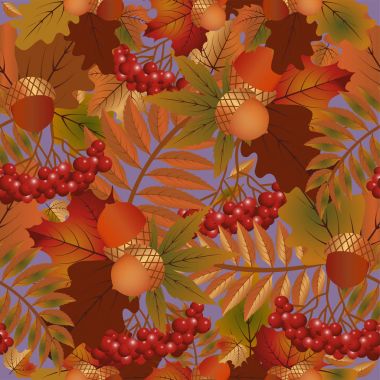 sonbahar sorunsuz arka plan, vektör çizim