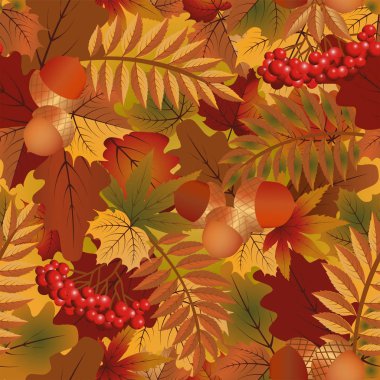sonbahar pürüzsüz desen, vektör illüstrasyonu