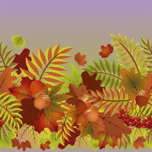 Autumn seasonal seamless banner, vector illustration — Stock Vector