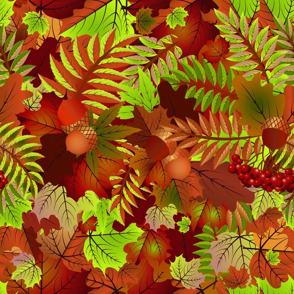 Herfst naadloos patroon, vector illustratie — Stockvector