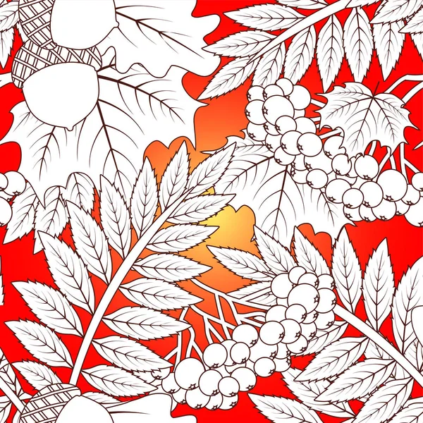 Autumnal seamless background, vector illustration — Stock Vector