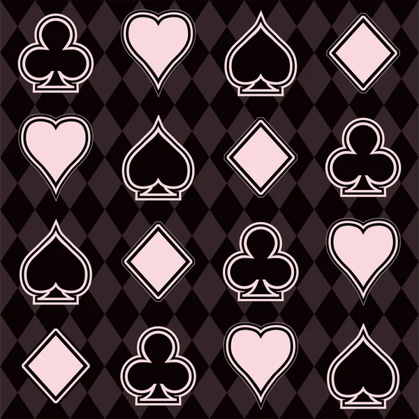 Casino poker patrón sin costura, ilustración de vectores — Vector de stock