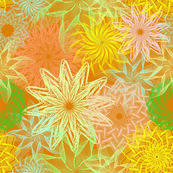 Podzimní květiny bezešvá Tapeta, vektorové ilustrace — Stockový vektor