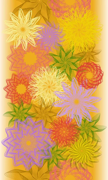 Λουλούδια απρόσκοπτη banner με φθινόπωρο εικονογράφηση διάνυσμα — Διανυσματικό Αρχείο