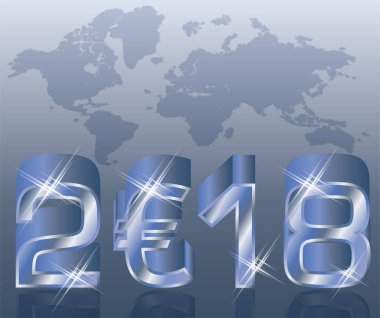 Yeni 2018 yıl euro arka plan, vektör çizim