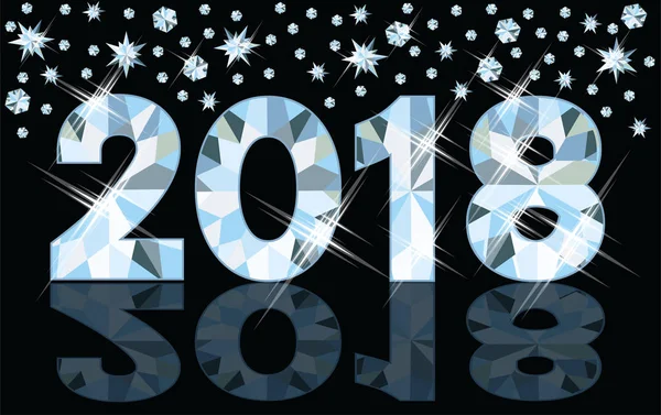 Nuovo anno diamantato 2018, illustrazione vettoriale — Vettoriale Stock