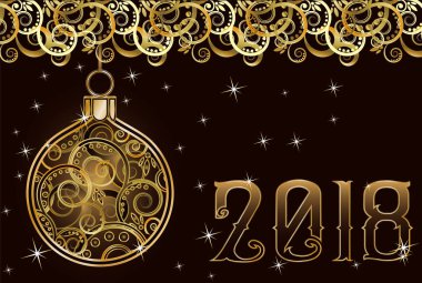 Neşeli Noel ve mutlu yeni 2018 yıl duvar kağıdı, vektör çizim