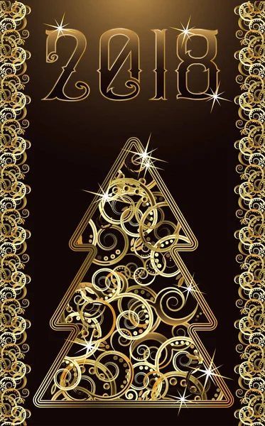 Merry Christmas & Happy Nieuwjaar 2018 achtergrond, vectorillustratie — Stockvector