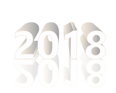 Mutlu yeni yıl 2018, vektör çizim