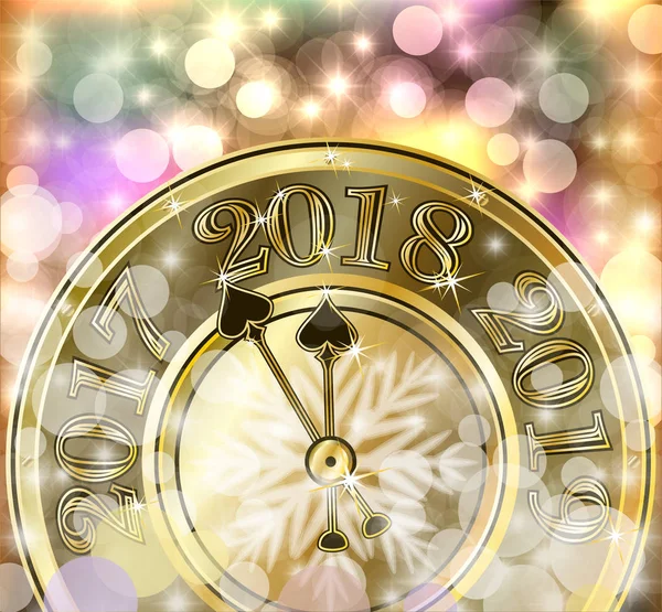 Buon Natale e felice anno nuovo 2018 banner d'oro, illustrazione vettoriale — Vettoriale Stock