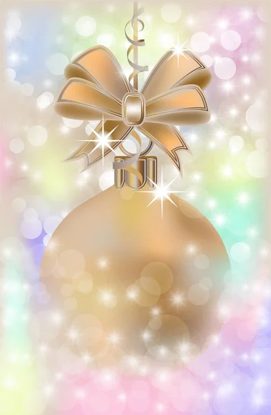 Золотой шар зимнего Рождества, векторная иллюстрация — стоковый вектор