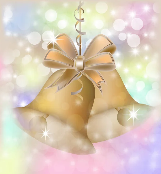 Joyeux Noël carte d'or, illustration vectorielle — Image vectorielle