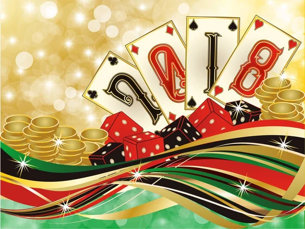 Casino Nuevo 2018 Año Fondo Vector Ilustración — Vector de stock