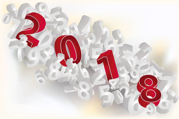 Поздравление с Новым 2018 годом обои, векторная иллюстрация
