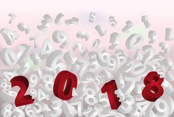 Happy New 2018 year card, vector illustration