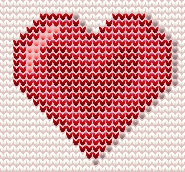 Feliz Dia Dos Namorados Coração Malha Ilustração Vetorial —  Vetores de Stock