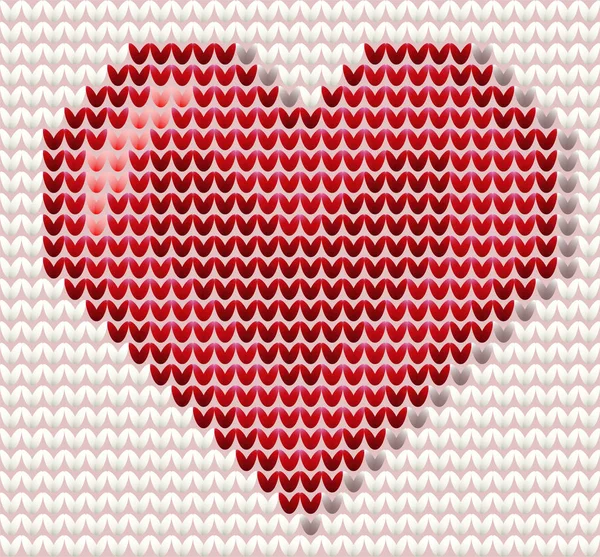 Sevgililer Günün Kutlu Olsun Örgü Kalp Vektör Çizim — Stok Vektör