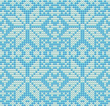 Yeni yıl örme kar tanesi, kış seamless modeli, vektör çizim