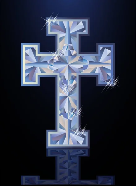Diamond Cross Happy Easter Background Vector Illustration — Stock Vector
