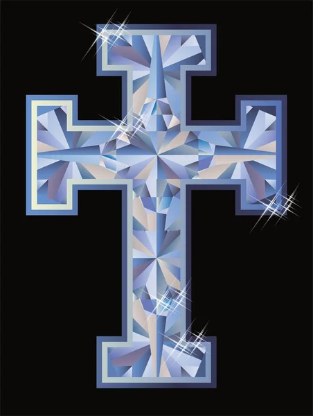 Diamond Cross Happy Easter Wallpaper Vector Illustration — Stock Vector