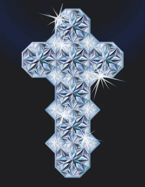 Diamant Påsk Cross Vektor Illustration — Stock vektor