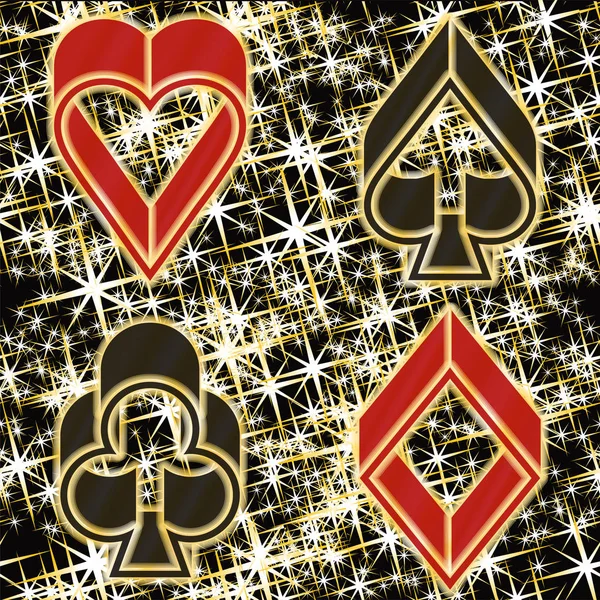 Poker Casino Uitnodigingskaart Vectorillustratie — Stockvector